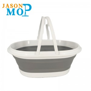 Cubo de gel de sílice plegable de Jason con mango de lavado de cochecillos de pesca de lavado de cochecillos y espacio de agua plegable y ahorro de espacio